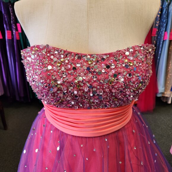 Mori Lee 91002 Size 14 Wild Berry Ballgown Prom Dress/Formal Gown - Picture 2 of 9